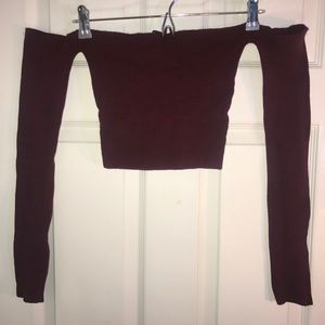 Off the shoulder cropped forever 21 long sleeve